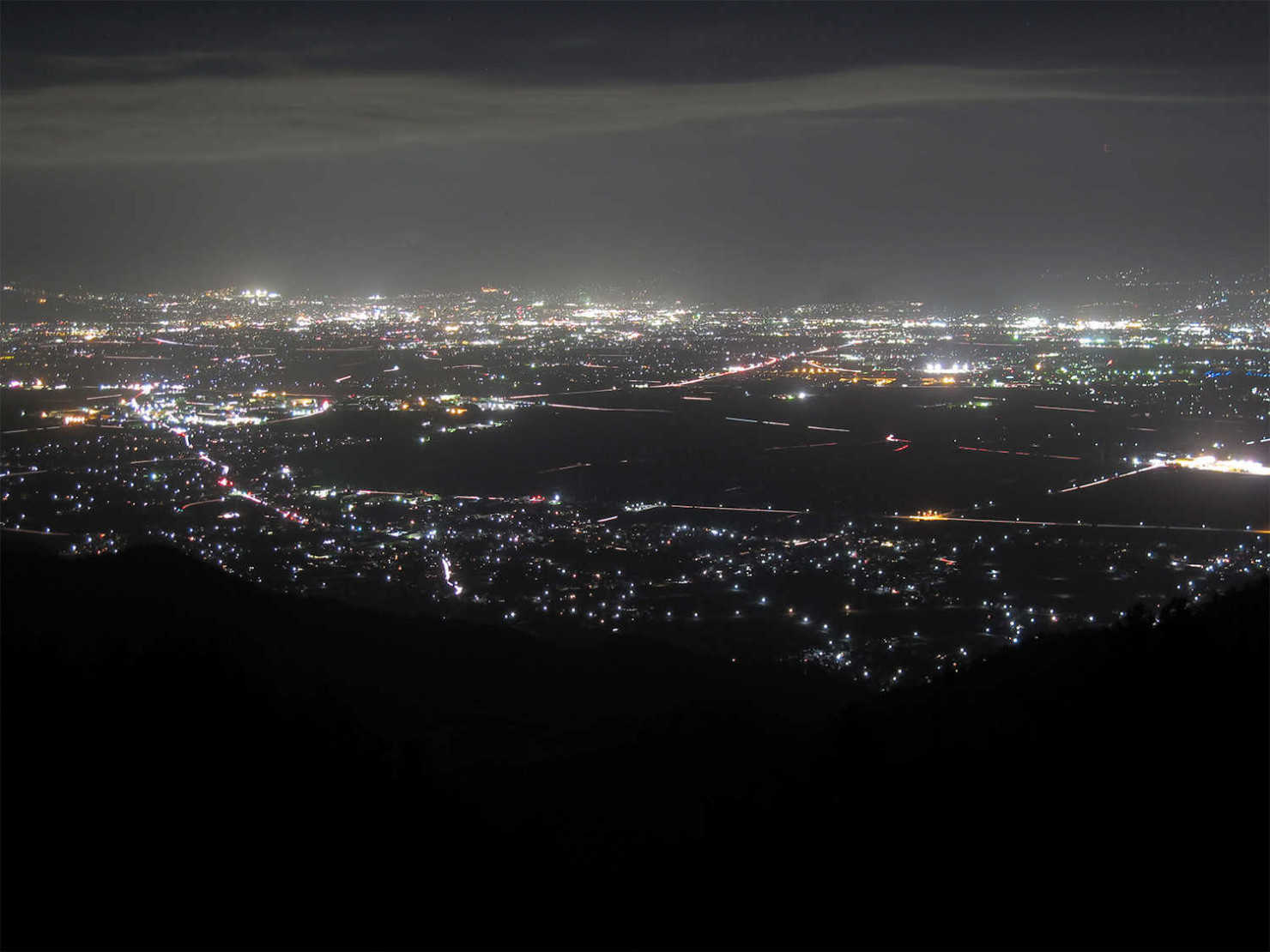 山形村の清水高原から夜景