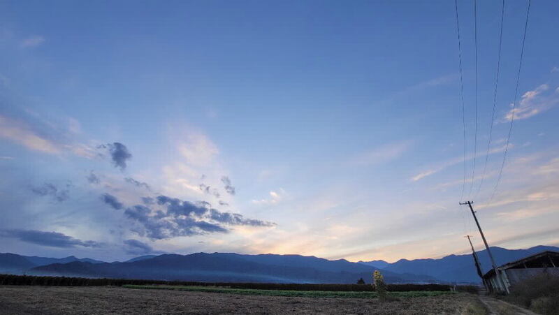 下竹田の畑から見える夕日